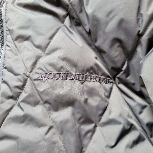 MOUNTAIN HORSE EQUESTRIAN Puffer Reversible Tan Gray Jacket Coat Woman's Large - Picture 5 of 13